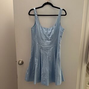 STAUD Wells Mini Light Blue Dress